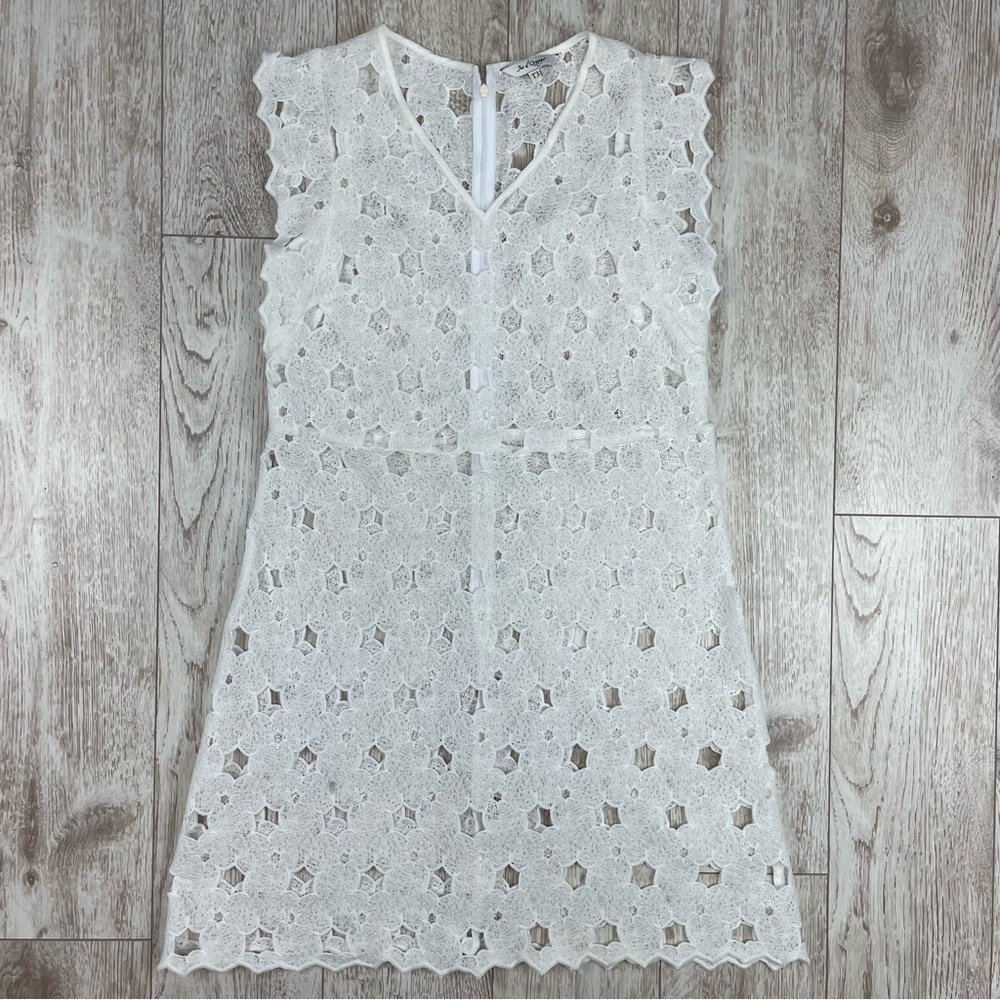 Jus d’Orange paris White Lace Sleeveless Dress